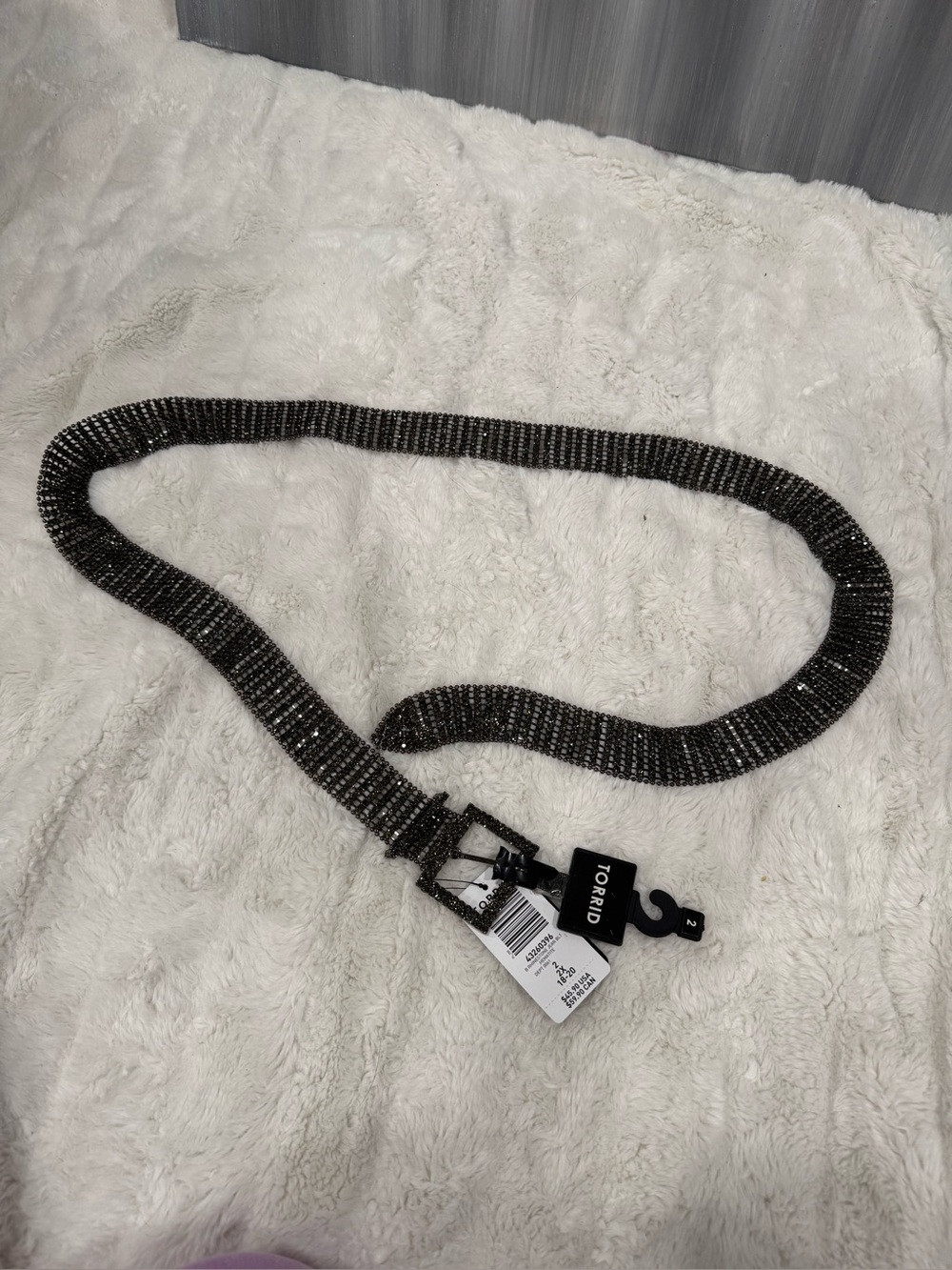NWT Torrid Black & Silver Rhinestone Stretch Belt
